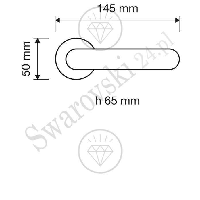 Klamka Idea Crystal - wymiary